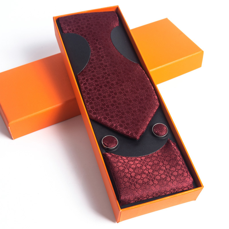 Paisley Men's Necktie Pocket Square And Cufflinks Gift Set_voghion.com