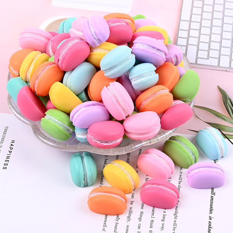 Simulación comida y juego de medio lado macaron resina accesorios de bricolaje pegamento de crema accesorios pequeños accesorios de bricolaje accesorios de resina accesorios pequeños
