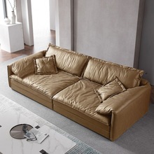 大沙发意式羽绒布艺沙发科技布艺沙发简约简约直排客厅小户型