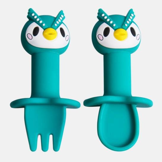 Tenedor cuchara verde oscuro