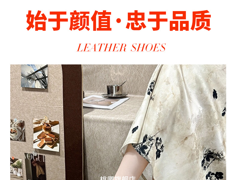Dép sandal nữ quai ngang mũi tròn đế bệt da thật khoét lỗ thoáng khí — Màu đen chi tiết 1
