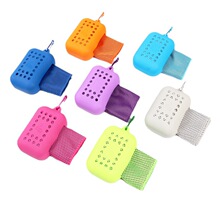 亚马逊跨境小硅胶冰巾冷感毛巾运动毛巾降温冰感毛巾冰凉巾