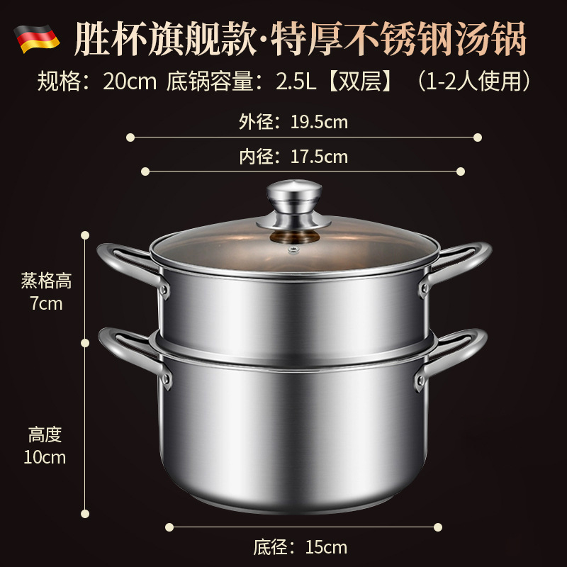 두꺼운 스테인리스 소형 찜기 20cm + 찜망