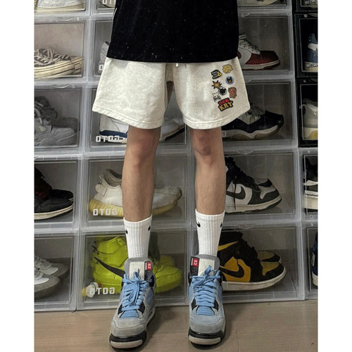 Trendy High Street 5/8 Leggings Shorts Men's Loose Summer Loose Street Trendy American New Drawstring Straight Tube 