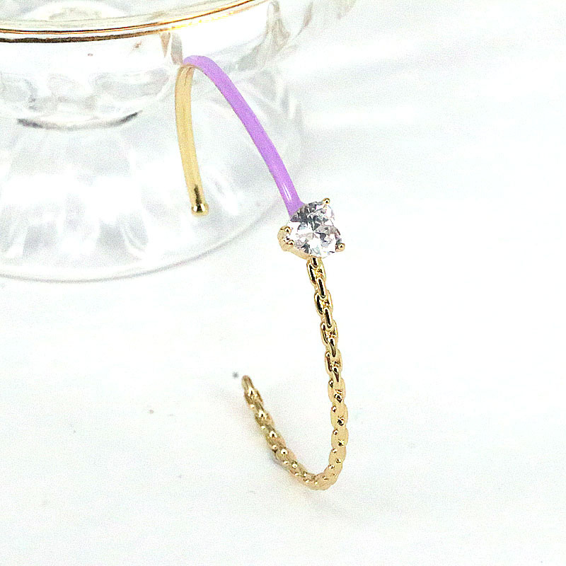 Fashion Geometric Copper Stoving Varnish Gold Plated Zircon Bangle