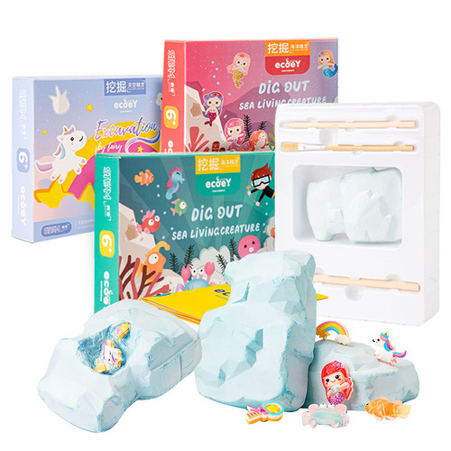 Archaeological excavation toys mermaid elf boys and girls dig gemstone blind box DIY production for children to hunt for treasure ore