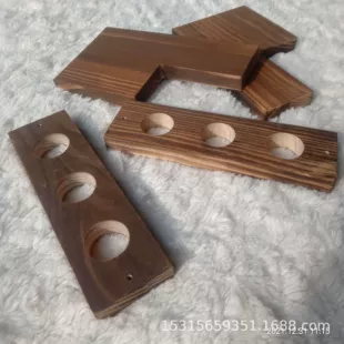 Обожжённые пластины из сосны для DIY с отверстиями