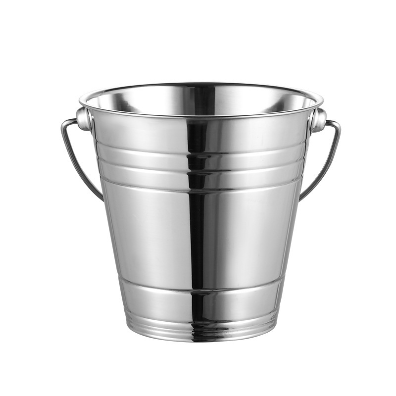 Amazon acero inoxidable 201 una sola capa de barril de hielo grueso más vino de hielo brillante barra KTV con barril de mano frío antideslizante
