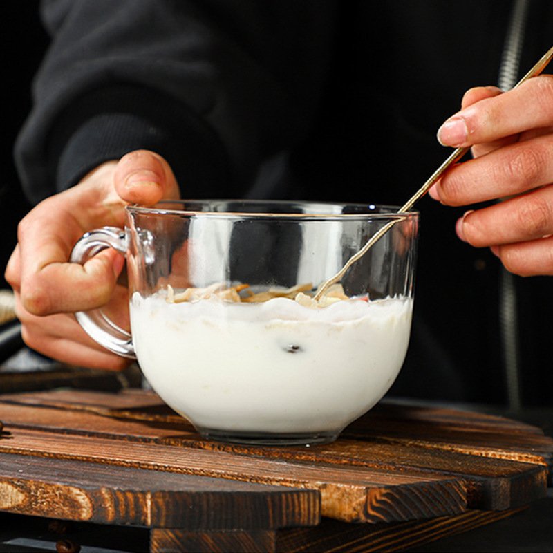朝食用牛乳グラスハンドル付き家庭用コップ大容量牛乳オート麦コッププレゼントカップ代発
