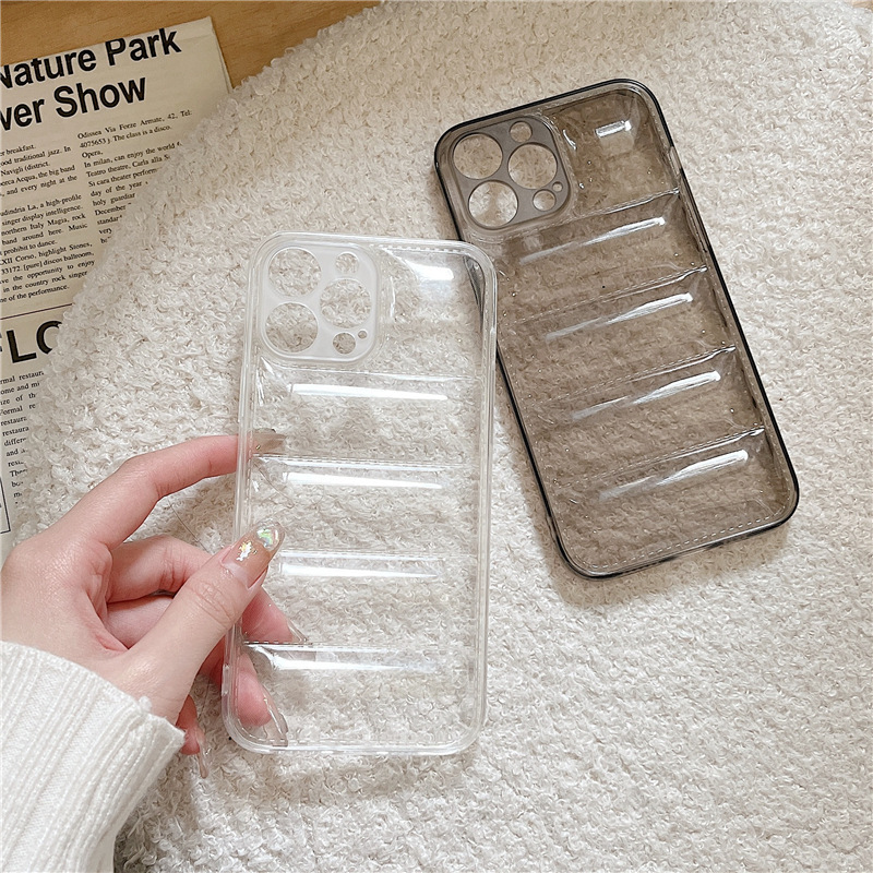 Summer Simple and Fresh Three-Dimensional Case Suitable for Apple 17Pro Transparent down Jacket Style 16Pro/15Pro/14 Phone Case X Summer Simple and Fresh Three-Dimensional Case Suitable for Apple 17Pro Transparent down Jacket Style 16Pro/15Pro/14 Phone Case X