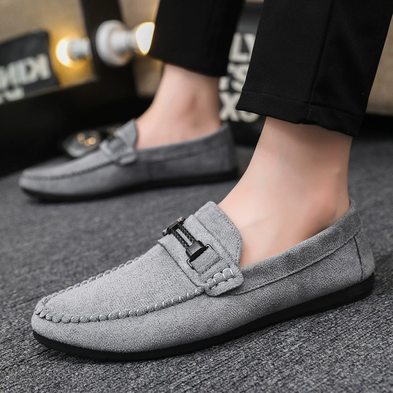 Дышащие износостойкие кожаные туфли без шнуровки, легкие мужские лоферы с британской мягкой подошвой, мужские Модные официальные ленивые туфли