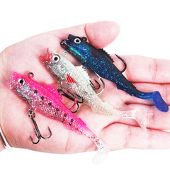 Jigfish T-tail Big Mouth Lead Casting Lure 10 Colors 14g Simulation Soft Bait Fishing Accessories Sea Fishing Freshwater Bait
