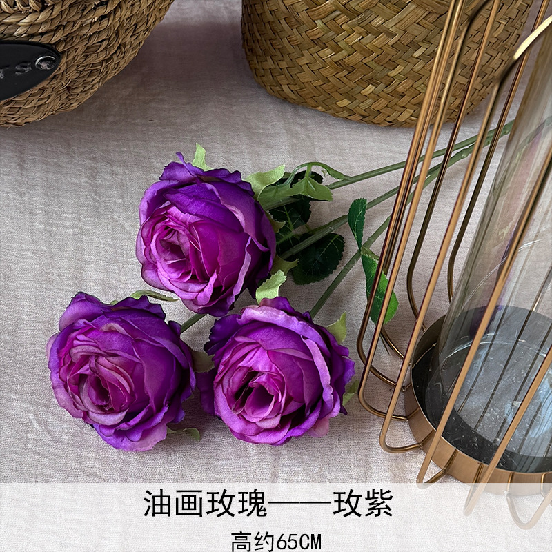 Artificial Rosa sola franela Rosa flor artificial boda decoración del hotel decoración del hogar arreglo de flores flor artificial Rose