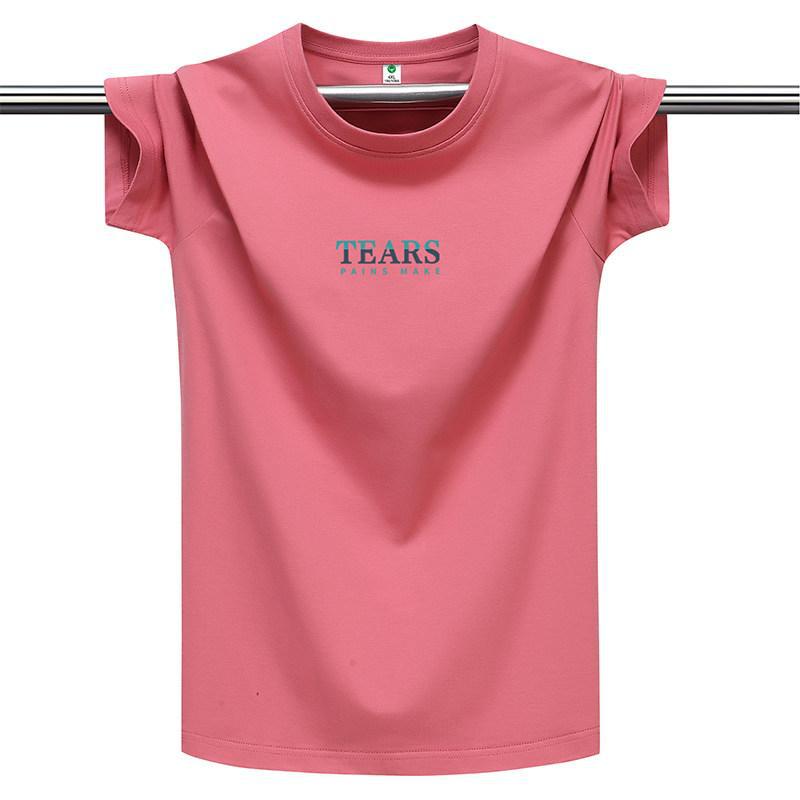 2025 Summer New Style Thin Short-Sleeve T-Shirt Men's Round Neck Pure Cotton Half Sleeve Youth Loose Plus Size Casual Couple Outfit