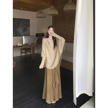 大码慵懒高冷范女装两件套女装春季2025新款胖MM显瘦高级感套装女