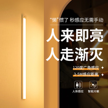 超薄人体感应灯条 智能led长条自粘充电式橱柜酒柜衣柜自粘灯带