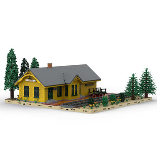 Building Blocks Cross-Border Moc-92977 1:40 Scale Union Pacific Shelton Car Factory 3985 Particle Count