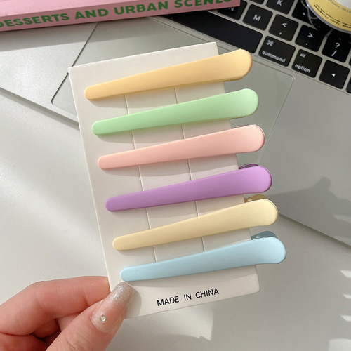 Sanding duckbill side clip for face makeup, large colorful cute hair clip, side fringe clip, shark hair clip