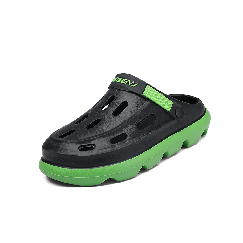 Sandalias de verano para hombre, resistente al desgaste, sentido de la caca, zapatos deportivos con agujeros de conducción, sandalias de playa antideslizantes de fondo grueso de dos desgaste