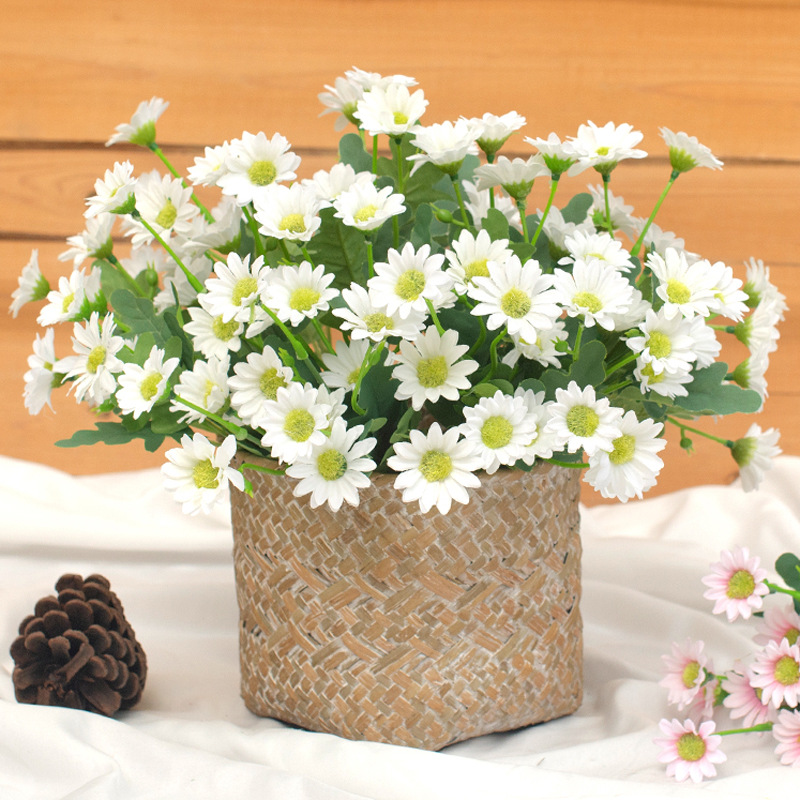 21 chamomile artificial flowers, small daisy bouquet, home living room, simple forest wedding bouquet