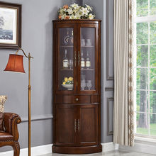 M&R美式全实木角柜三角形欧式客厅墙角边柜转角柜拐角弧形酒柜玻