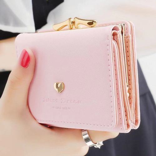  New Style Wallet Women's Short Korean Student Fresh Folding Mini Metal Money Clip Cute Animal Coin Purse 