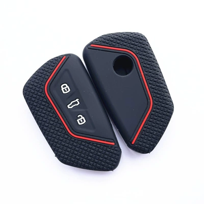 21 new golf 8 generation key cover silicone CROZZ men's and women's key case ID.4 X protective shell decoration modification (Static Rod/Key Bag) - black