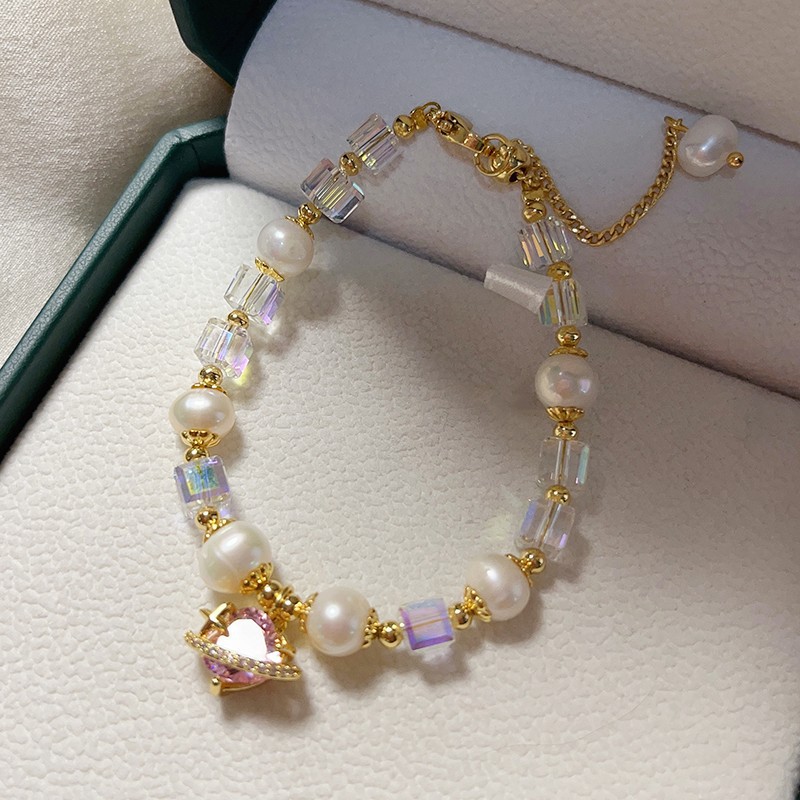 Original Design Heart Shape Pearl Plating Bracelets 1 Piece