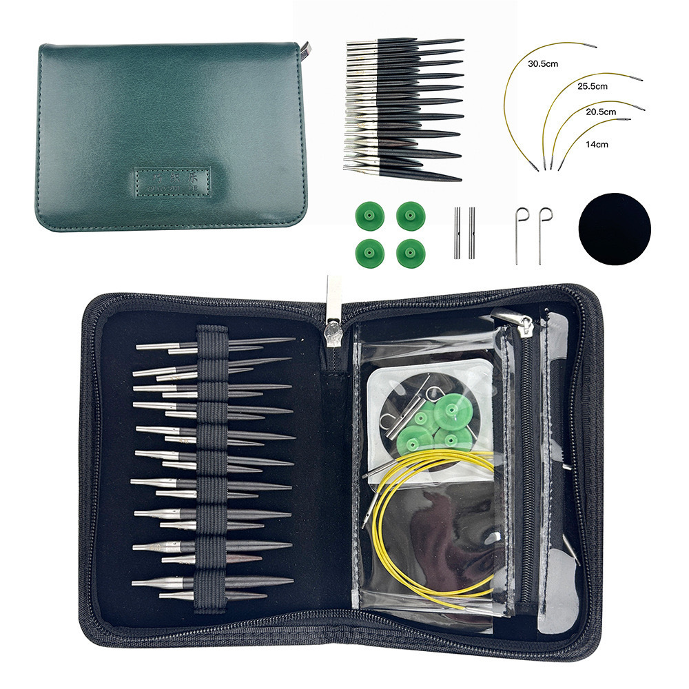 Transfronterizo desmontable aguja de anillo de cambio de cuerda aguja de anillo DIY conjunto de aguja de suéter DIY herramienta de tejido de suéter