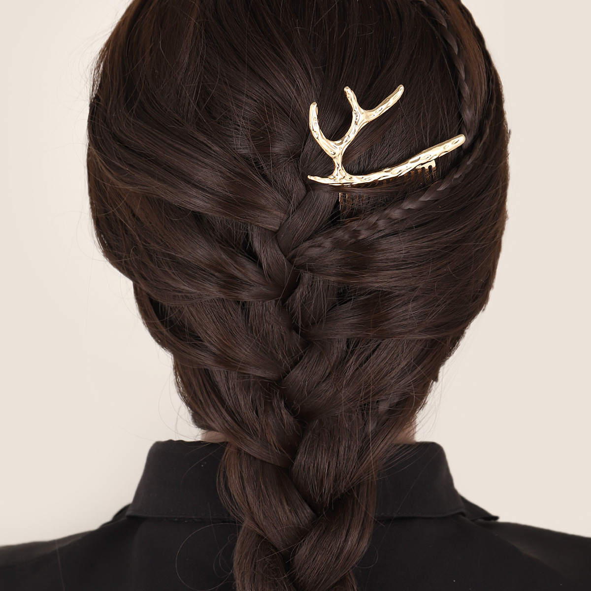 Mori chica europea y americana simple Navidad accesorios para el cabello ELK Antler vintage Luna radian peine tocado animal peine femenino