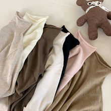 男女童打底衫毛衣2024秋冬季新款儿童内搭堆堆领洋气针织衫长袖潮