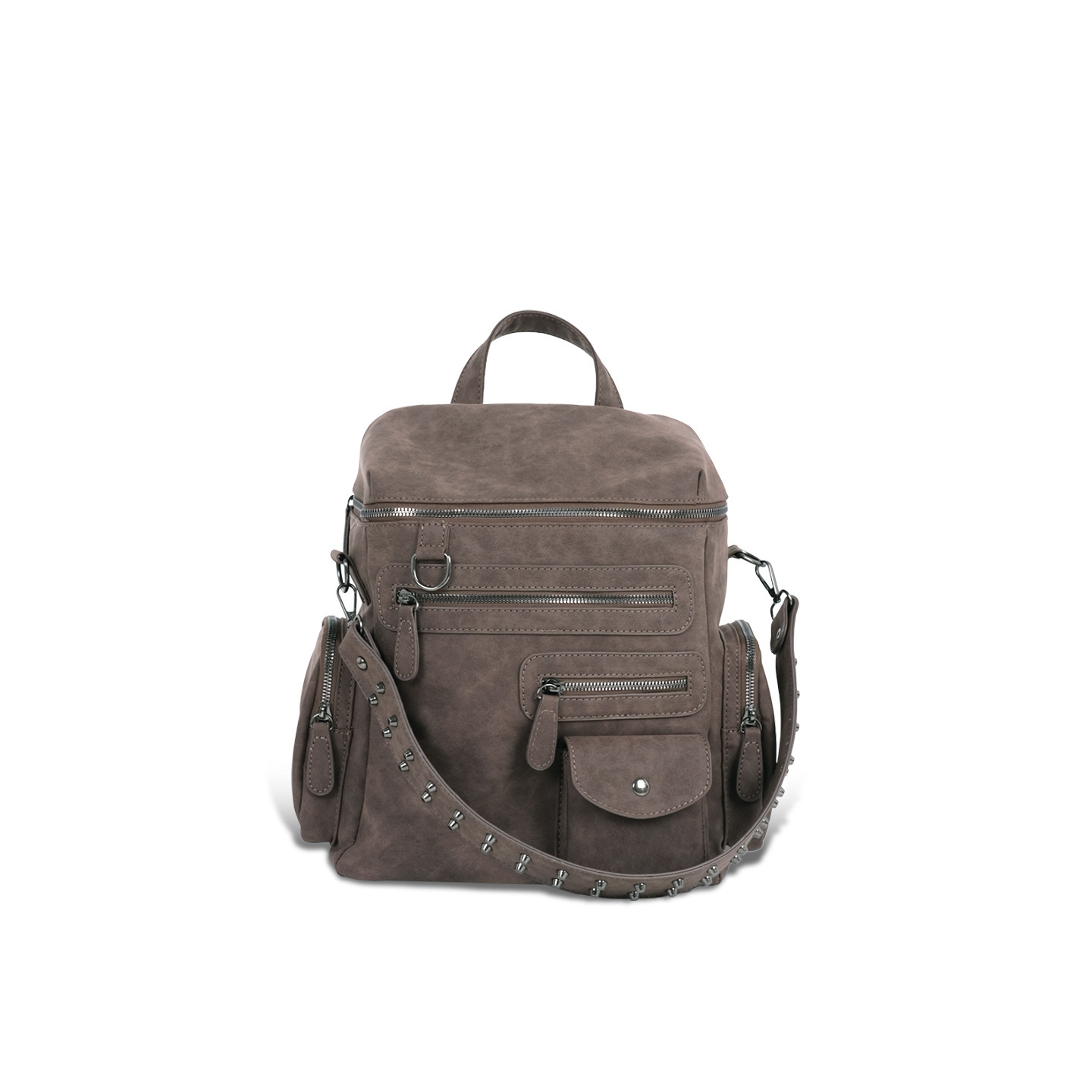 Backpack one shoulder with zipper, straps, worn on the shoulder, 2 carat