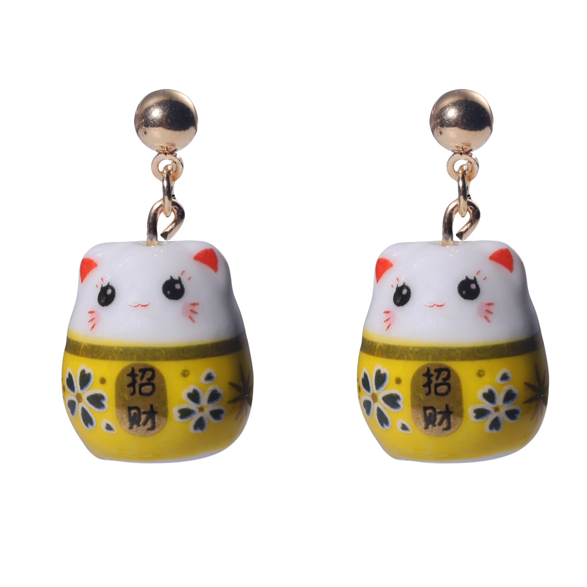 Cartoon Pattern Women'S Gender 1 Pair Cute Cartoon Ceramics No Inlaid Drop Earrings