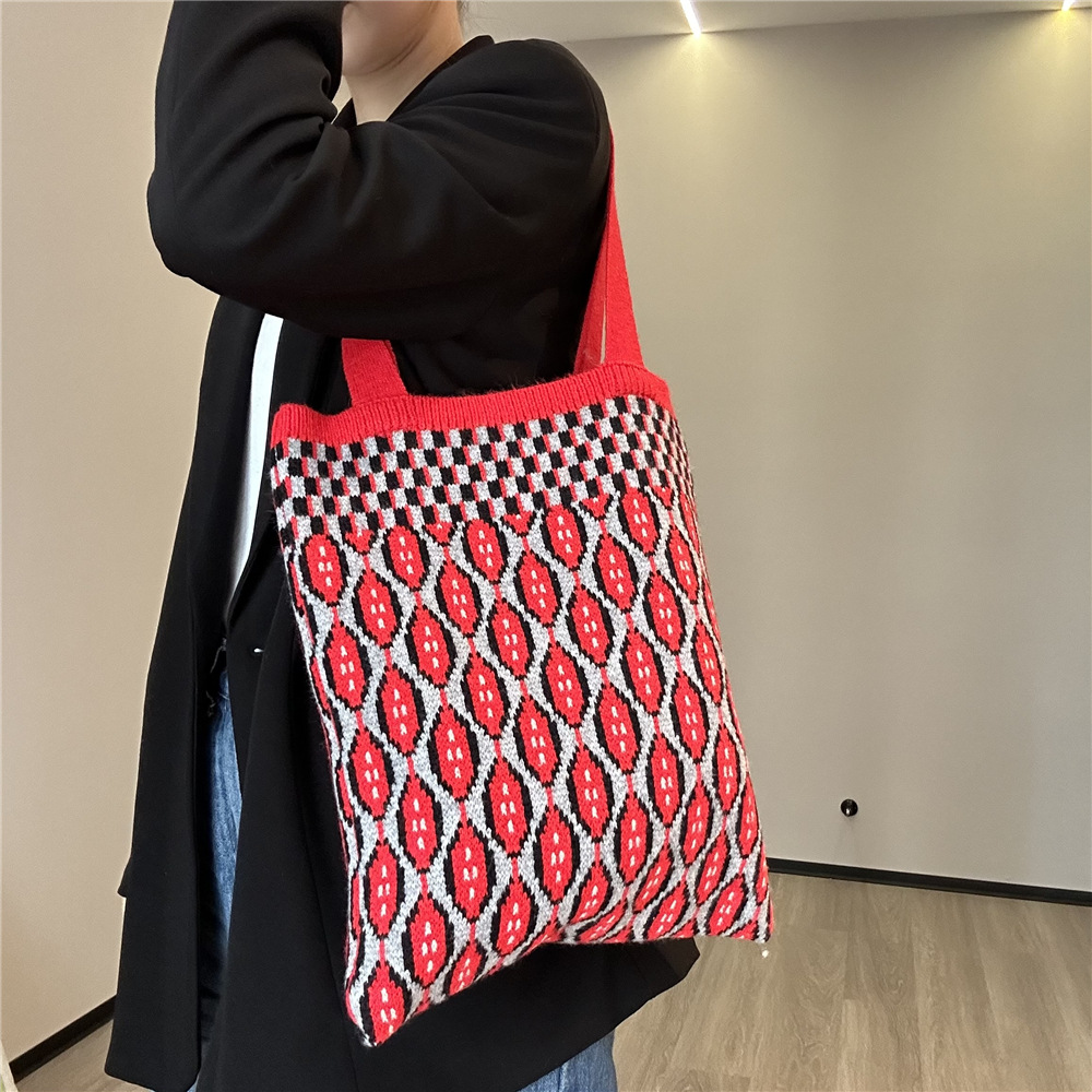 Mujeres Medio Tejer Geométrico Estilo Vintage Abierto Bolsas De Hombro display picture 10