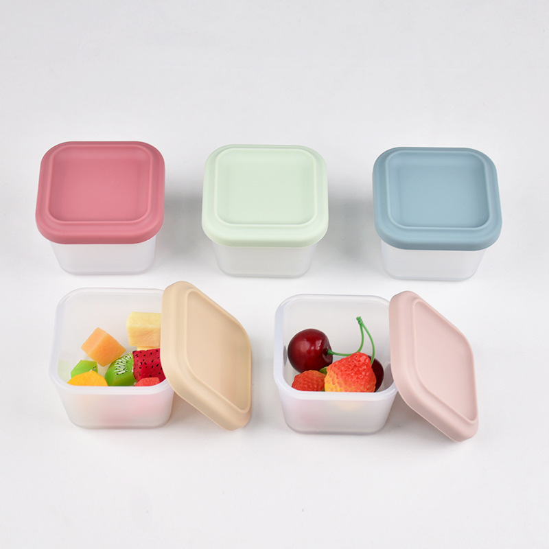 Baby Silicone Food Supplement Box Storage Box Can Be Steamed and Cooked Food Grade Lunch Box Baby Frozen Crisper Storage Sealed Box