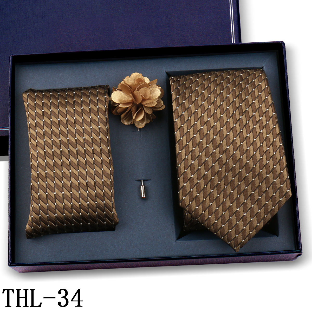 Juego de Corbata y Pañuelo para Hombre Poliéster para Bodas y Eventos de Negocios image 40