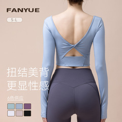 Aiyun Influencer-Approved Yoga Wear with Chest Pads, Sleek Back Design, Long-Sleeve T-Shirt, Tight-Fitting Sports Top, Breathable Fitness Apparel for Women