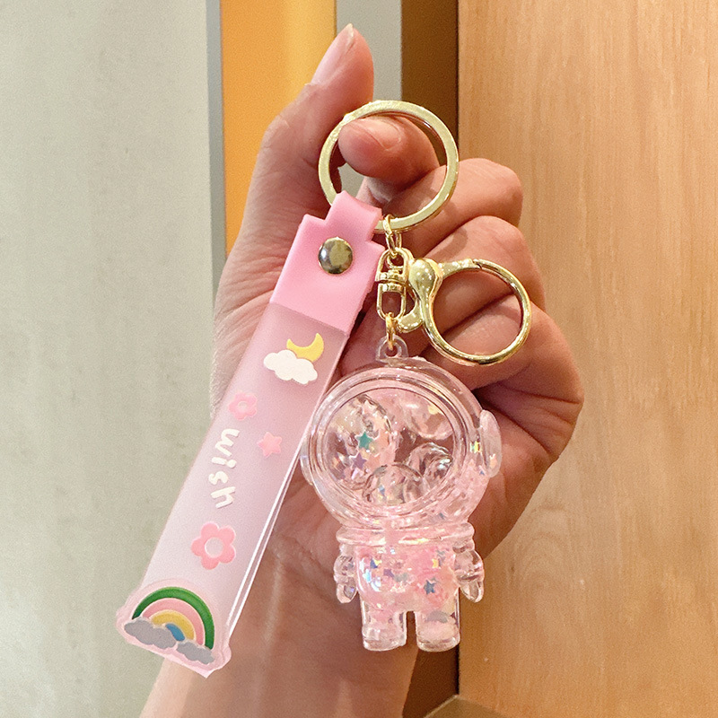 水晶入油流沙瓶拉布布钥匙扣女生背包挂饰串珠手机链条挂件精品店|undefined