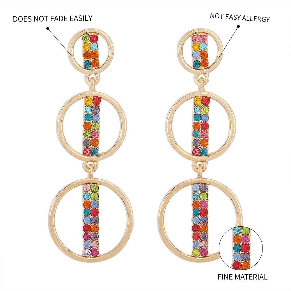 Fashion Circle Stitching Multi-layer Geometric Alloy Earrings Wholesale display picture 9