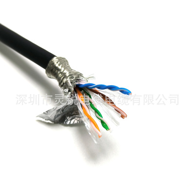 [CAT6A黑色超六类万兆工业网线可过福禄克65米千兆万兆网络线]
