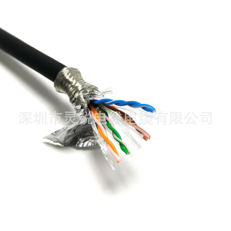 Черный промышленный сетевой кабель CAT6A категории 6e 10G может проходить через гигабитный сетевой кабель Fluke длиной 65 м 10G