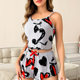 Cross-border European and American Thin Sleeveless Vest Camisole Top Shorts Home Clothes Two-piece Set Pajamas for Women TEMU