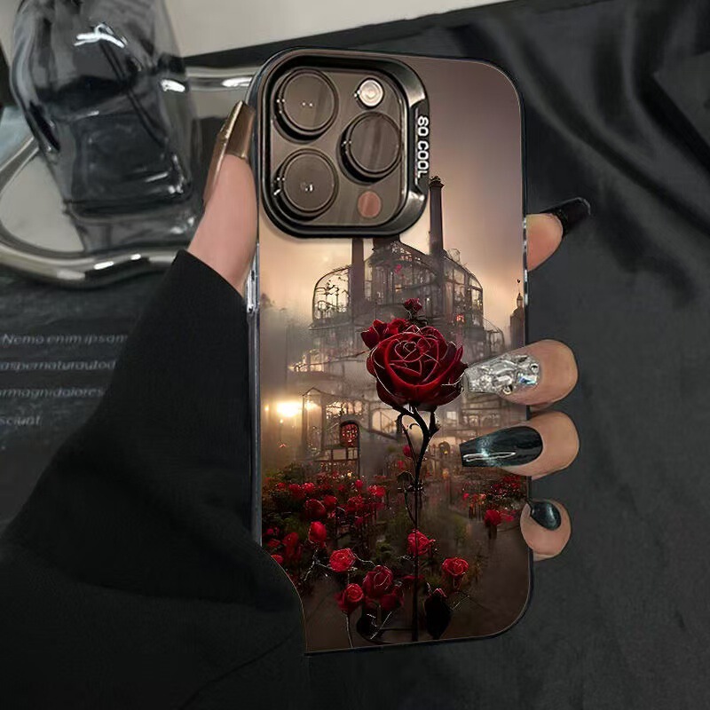 Rose Castle Is Suitable for Apple 16 Promax Phone Case, iPhone 15 Pro, European and American Style 14 Pro, Beautiful 17 Foreign Trade Rose Castle Is Suitable for Apple 16 Promax Phone Case, iPhone 15 Pro, European and American Style 14 Pro, Beautiful 17 Foreign Trade
