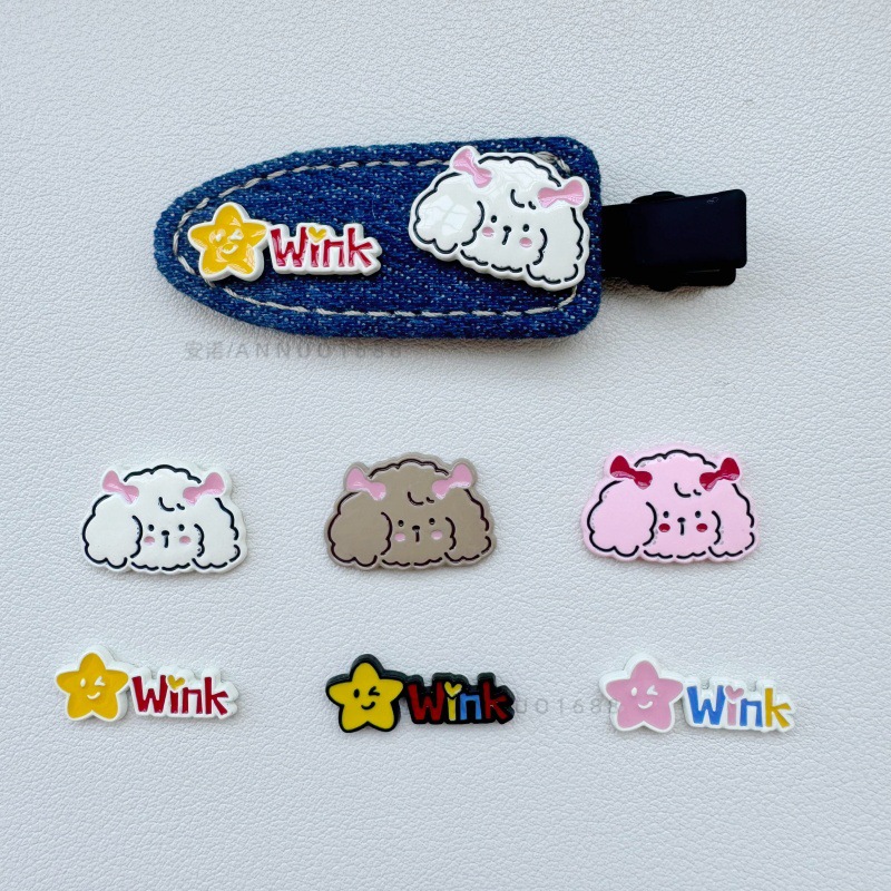 만화 강아지 편지 드립 오일 diy 합금 쥬얼리 액세서리 머리 장식 머리핀 휴대 전화 케이스 철 신발 장식 재료 배치