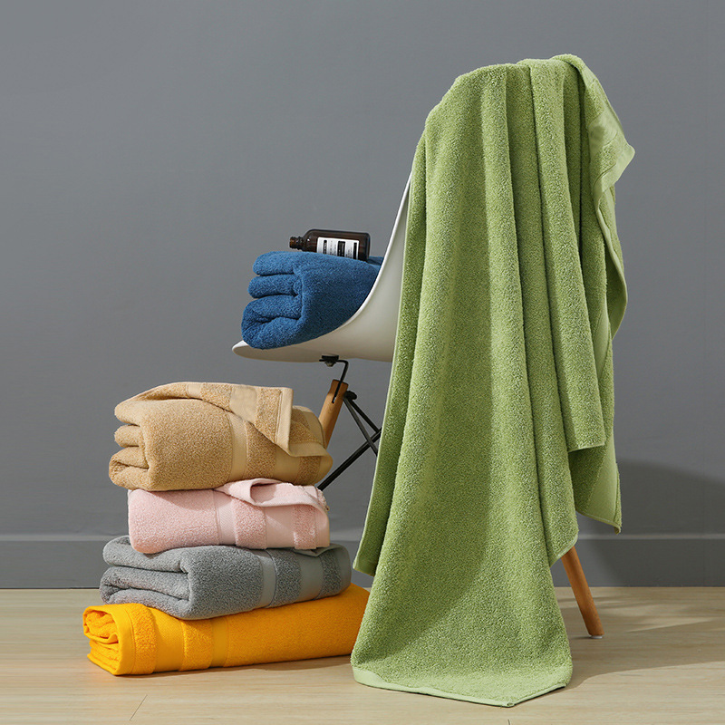 Cotton Gift Towel Set 3-Piece Thick Plain Color 100% Cotton Bath Towel Amazon Foreign Trade Towel Set with LOGO Customization