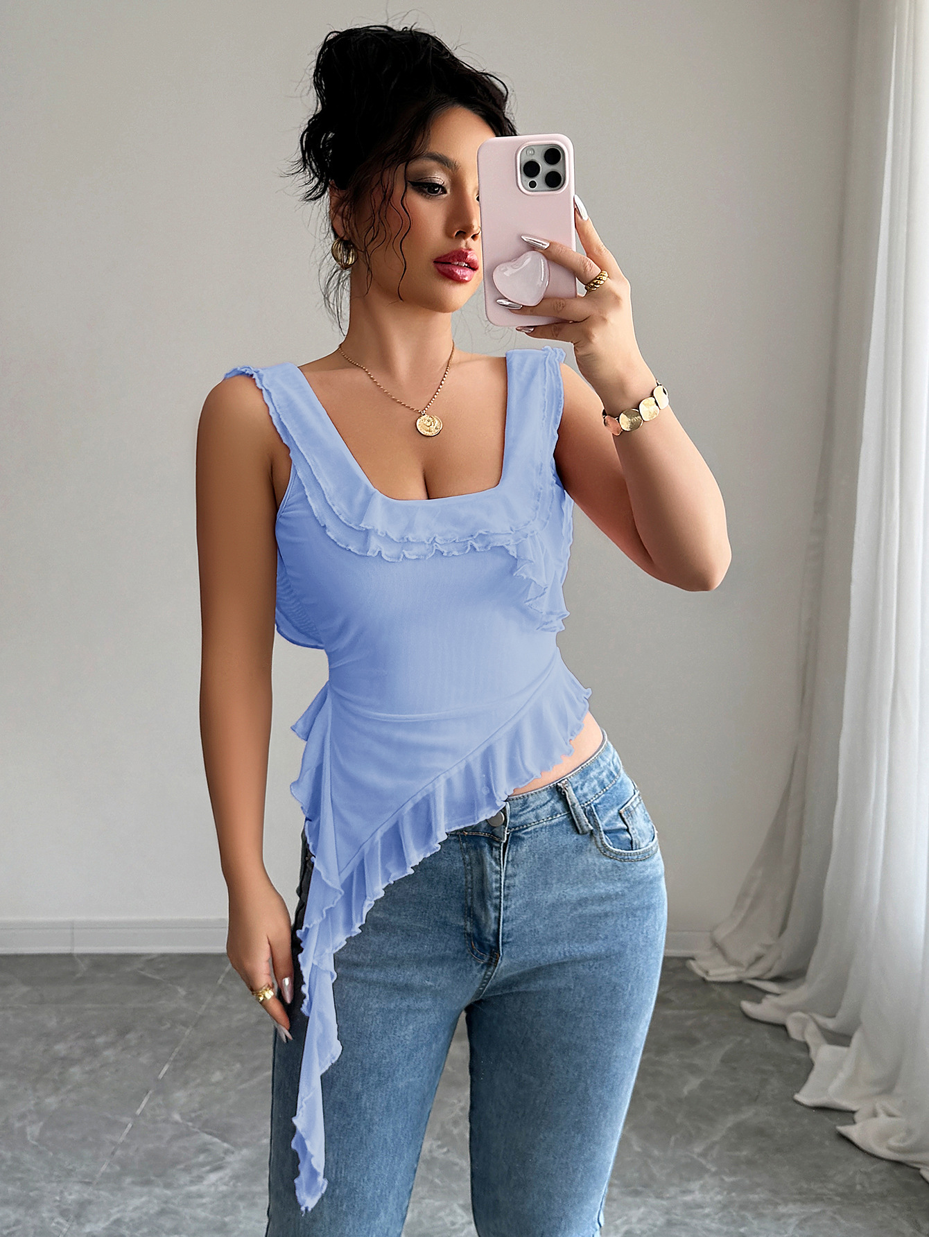 Spandex, Polyester Fabric Type Wholesale Women's Spandex Polyester Classic Style Solid Color Tank Tops