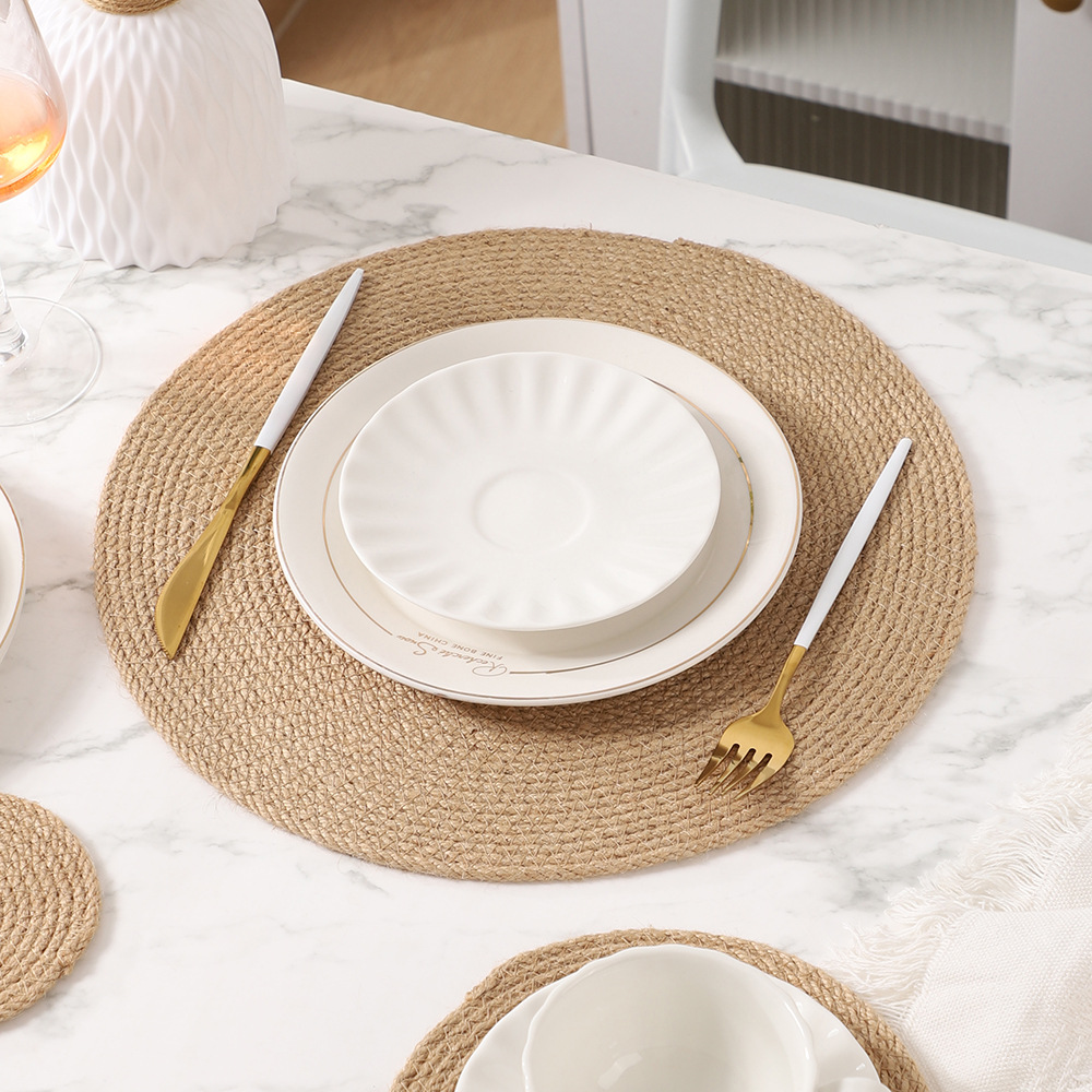 Alfombra de yute de alta calidad natural de Bengala alfombra de aislamiento térmico de escritorio alfombra protectora degradable