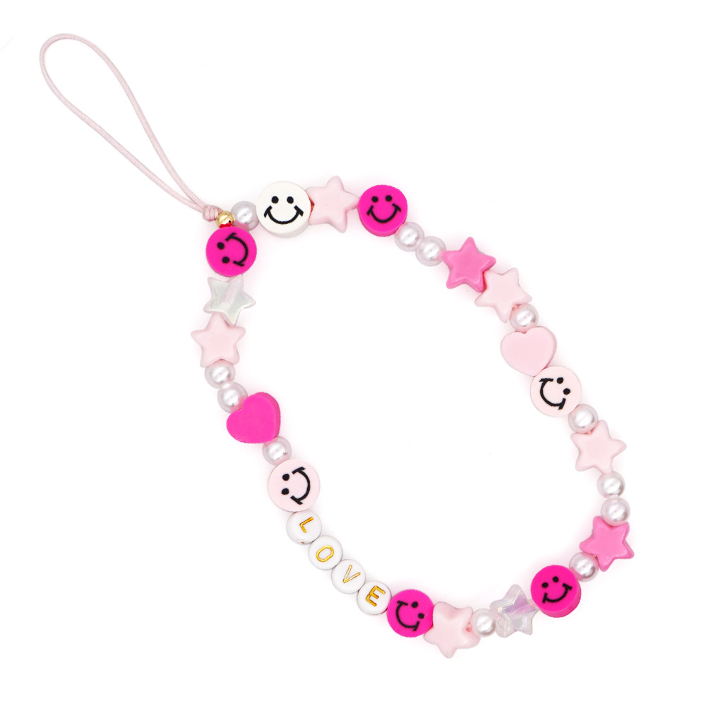 Ethno-stil Smiley Weiche Keramik Handykette Acryl Fünfzackiger Stern Perle Perlen Handy Lanyard display picture 10