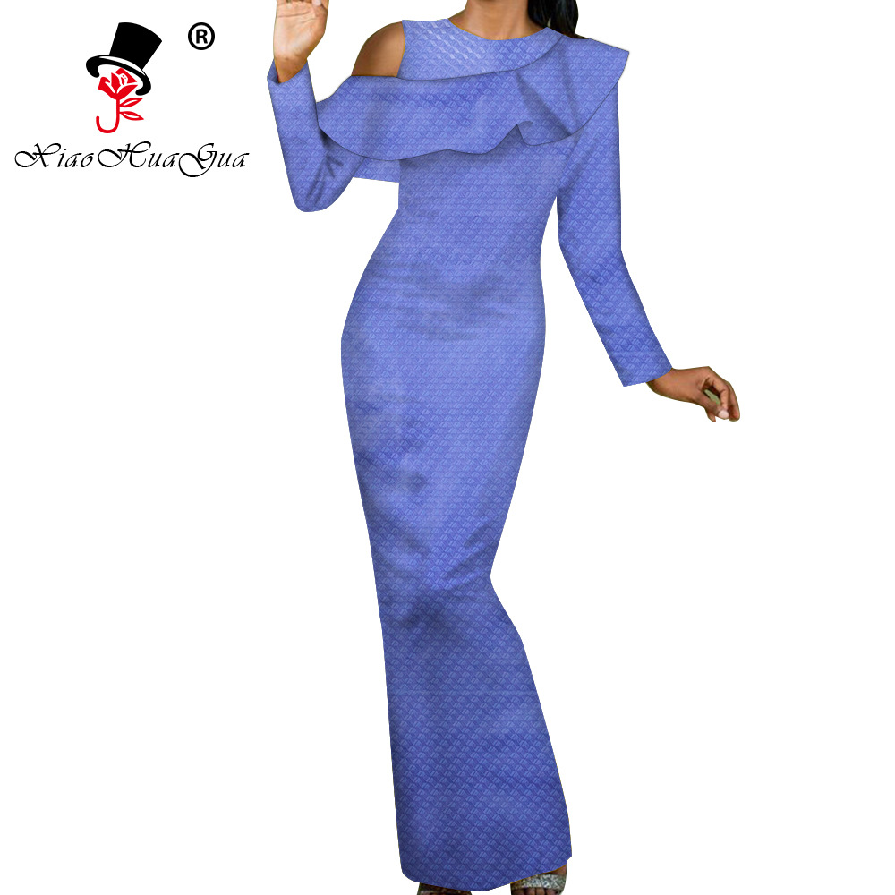 跨境货源非洲民族印花高腰连衣裙印花长裙晚宴礼服一件代发