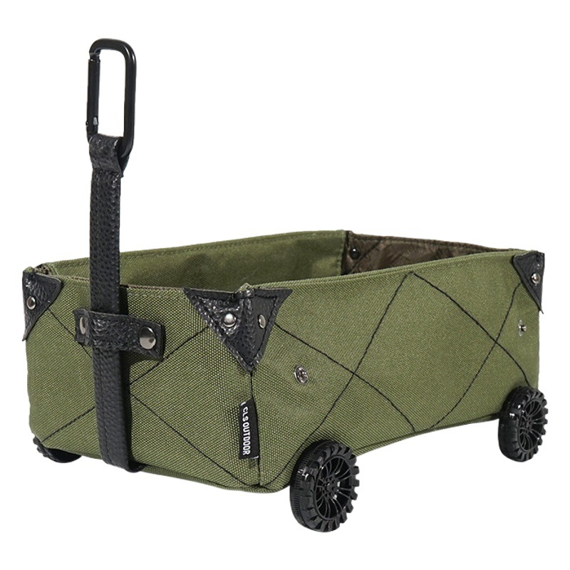 Caja de almacenamiento de camping al aire libre de CLS Mini caja de pañuelos de coche de camping DIY lona plegable carro de la compra